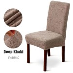 Żakardowy pokrowiec na krzesło - Creased - Ciemne Khaki