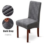 Żakardowy pokrowiec na krzesło - Creased - Ciemny Szary