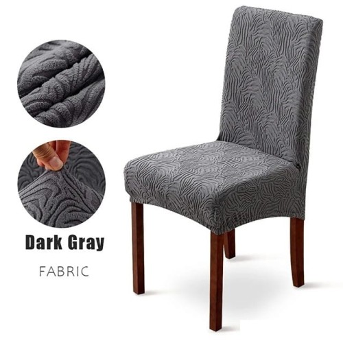 Żakardowy pokrowiec na krzesło - Creased - Ciemny Szary.jpeg