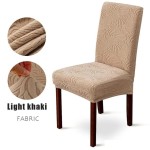 Żakardowy pokrowiec na krzesło - Creased - Jasne Khaki