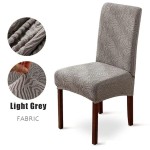 Żakardowy pokrowiec na krzesło - Creased - Jasny Szary