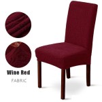 Żakardowy pokrowiec na krzesło - Creased - Wino