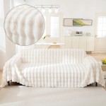 Pluszowa narzuta na kanapę - SILVER FEATHER