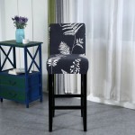 Elastyczny pokrowiec na krzesło barowe - hotelowe - Niebieska Paproć