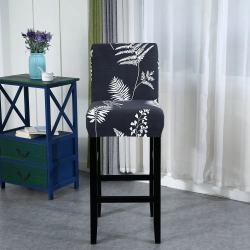 Elastyczny pokrowiec na krzesło barowe - hotelowe - Niebieska Paproć.jpeg