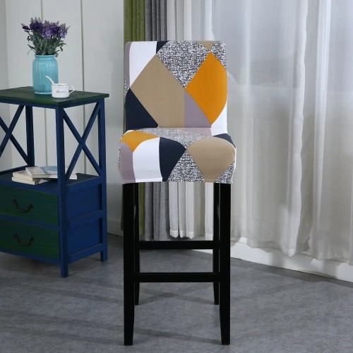 Elastyczny pokrowiec na krzesło barowe - hotelowe - PIXEL WHITE.jpeg