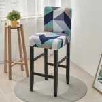 Elastyczny pokrowiec na krzesło barowe - hotelowe - Geometryczny.jpeg