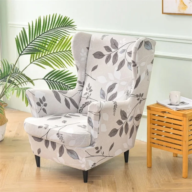 Pokrowiec na fotel norweski uszak IKEA - Fiori grigi.jpeg