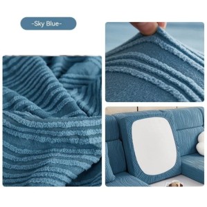 Żakardowy pokrowiec na siedzisko narożnika - meandri - Sky Blue