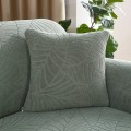 Poszewka na poduszke - 45x45cm - żakardowa - liście II - MIĘTOWY.jpeg
