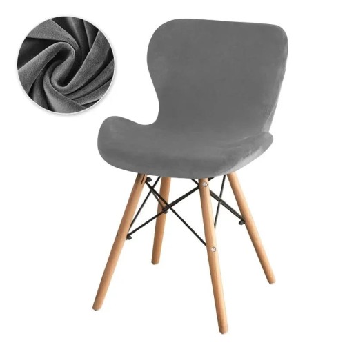 Aksamitny pokrowiec na duże krzesło skandynawskie - Szary.jpeg