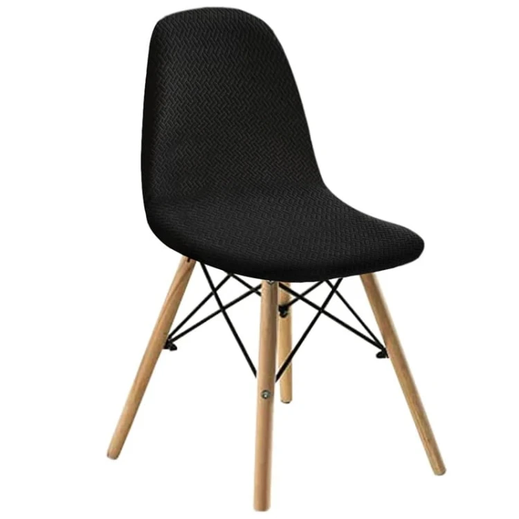 Żakardowy pokrowiec na krzesło skandynawskie - chevron - Czarny.jpeg