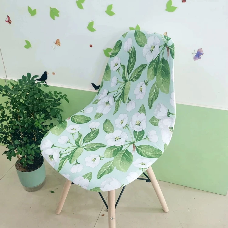 Elastyczny pokrowiec na krzesło skandynawskie - Flowers.jpeg