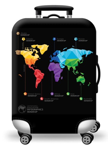 Elastyczny pokrowiec na walizkę - World Map.jpeg