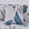 Poszewka na poduszke - 45x45cm - NIEBIESKO SZARE LIŚCIE.jpeg