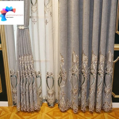 Luksusowa zasłona okienna - do salonu - sypialni - Szary - main.jpeg