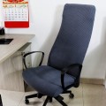 Żakardowy pokrowiec na krzesło biurowe IKEA - MARKUS - kratka - DARK SPELL.jpg