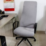 Żakardowy pokrowiec na krzesło biurowe IKEA - MARKUS - kratka - VELVET GREY