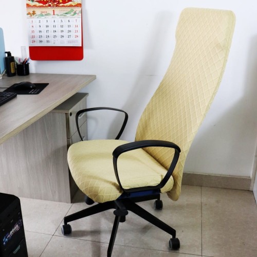 Żakardowy pokrowiec na krzesło biurowe IKEA - MARKUS - diamante - CREAM SILK.jpg