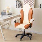 Wodoodporny pokrowiec na fotel gamingowy komputerowy biurowy - krzesło obrotowe - White&Orange