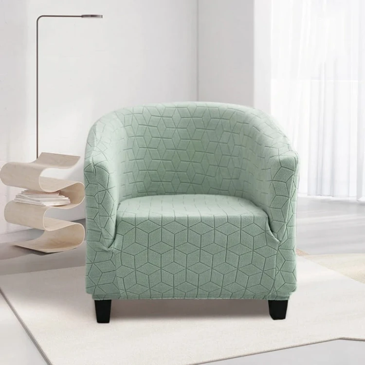 Żakardowy pokrowiec na fotel klubowy - hexagon - ICEBERG GREEN.jpeg
