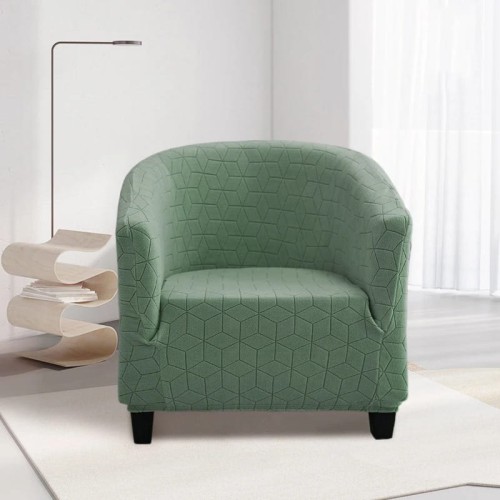 Żakardowy pokrowiec na fotel klubowy - hexagon - GREEN BAYOU.jpeg