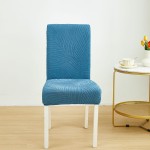 Żakardowy pokrowiec na krzesło - palma - GREENLAND BLUE