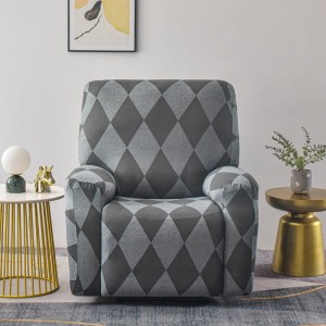 Elastyczny pokrowiec na fotel rozkładany - Cuadrados grises
