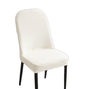 Żakardowy pokrowiec na krzesło z okrągłym oparciem - kratka - PUFFY PILLOW