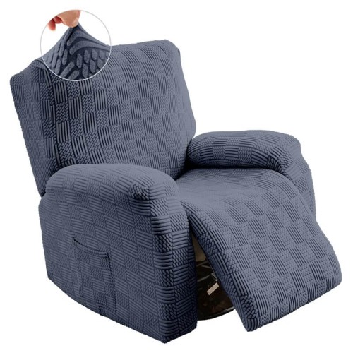 Żakardowy pokrowiec na fotel rozkładany - bricks - Navy.jpg