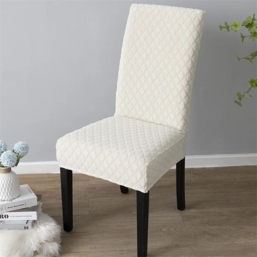 Żakardowy pokrowiec na krzesło XL - romb II - Biały.jpg