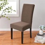 Żakardowy pokrowiec na krzesło XL - romb II - Brązowy