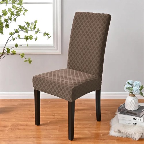 Żakardowy pokrowiec na krzesło XL - romb II - Brązowy.jpg