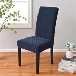 Żakardowy pokrowiec na krzesło XL - romb II - Navy