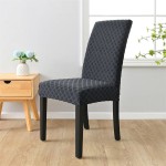 Żakardowy pokrowiec na krzesło XL - romb II - Szary