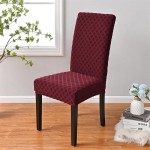 Żakardowy pokrowiec na krzesło XL - romb II - Wino