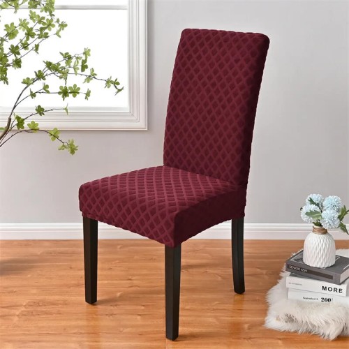 Żakardowy pokrowiec na krzesło XL - romb II - Wino.jpg