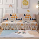 Pokrowiec na wersalkę finkę długi z falbanką - Colorful triangles