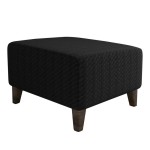 Pokrowiec na podnóżek pufę żakardowy prostokątny - chessboard - CARBON FIBER
