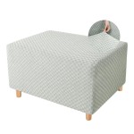 Pokrowiec na podnóżek pufę żakardowy prostokątny - chessboard - COMFORT GREY