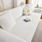 ŻAKARDOWY POKROWIEC NA KANAPĘ - SOFĘ - enigmatico - Biały