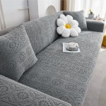 ŻAKARDOWY POKROWIEC NA KANAPĘ - SOFĘ - enigmatico - Ciemnoszary