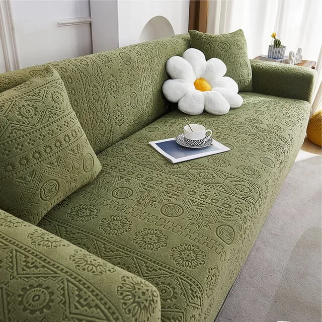 ŻAKARDOWY POKROWIEC NA KANAPĘ - SOFĘ - enigmatico - Zielony.jpg
