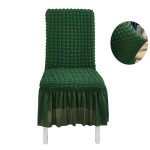 Żakardowy pokrowiec na krzesło z falbaną - bubble - GOBLIN