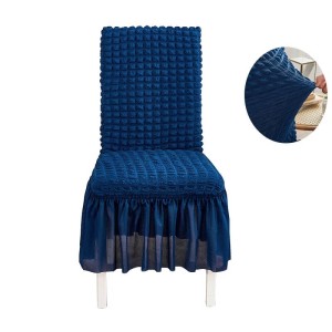 Żakardowy pokrowiec na krzesło z falbaną - bubble - INCREMENTAL BLUE