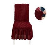 Żakardowy pokrowiec na krzesło z falbaną - bubble - POHUTUKAWA