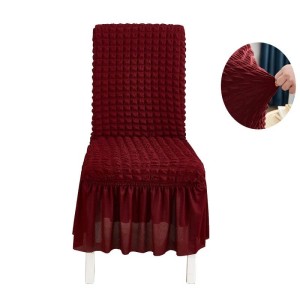 Żakardowy pokrowiec na krzesło z falbaną - bubble - POHUTUKAWA