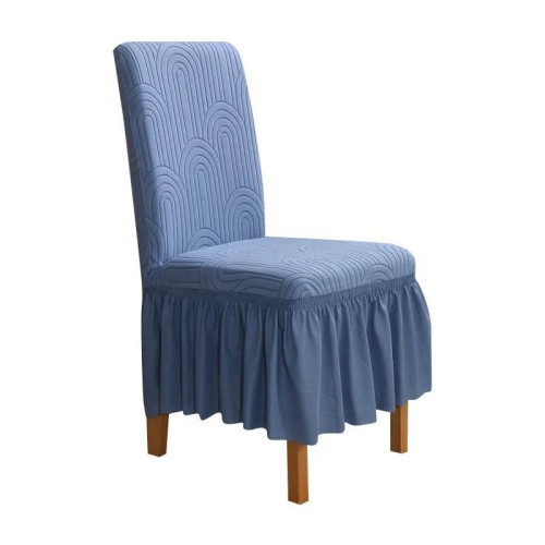 Żakardowy pokrowiec na krzesło z falbaną - Echo - Jeans.jpeg