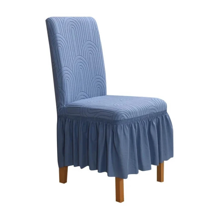 Żakardowy pokrowiec na krzesło z falbaną - Echo - Jeans.jpeg