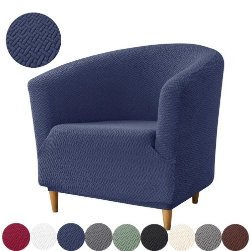 Żakardowy pokrowiec na fotel klubowy - chevron - Navy Blue.jpeg